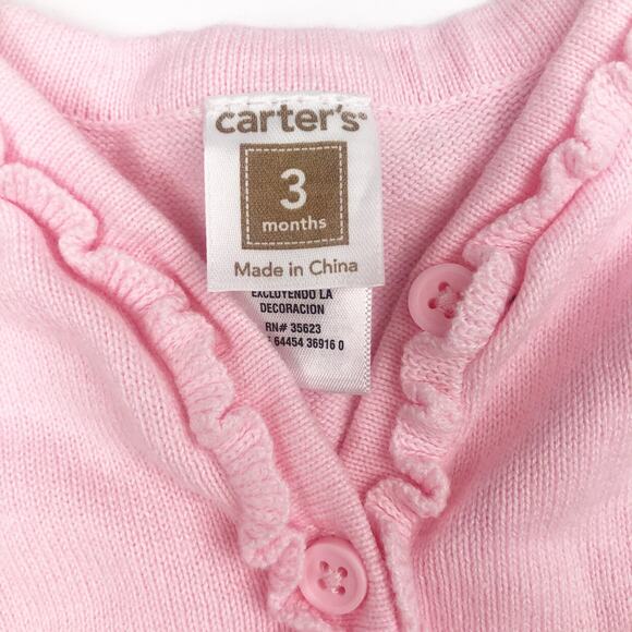Carters Embroidered Dog Cardigan Sweater Size 3 Months - Picture 4 of 7